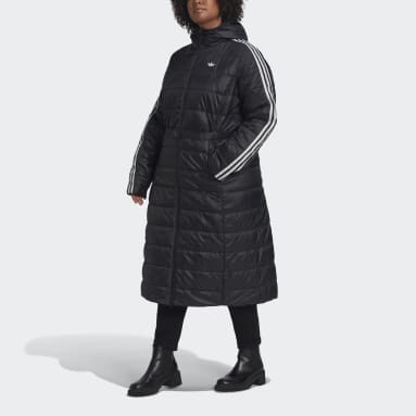 Ženy Originals čierna Bunda Hooded Premium Long Slim (plus size)