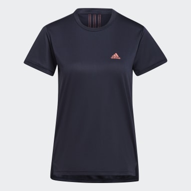 Camiseta AEROREADY Designed To Move Sport 3 Rayas Azul Mujer Training