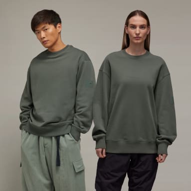 Y-3 Organic Cotton Terry Crew Sweater Zielony
