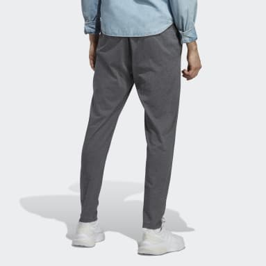 Calça Malha Afunilada Barra Aberta Essentials 3-Stripes Cinza Homem Sportswear