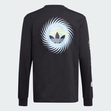 Youth 8-16 Years Originals Black Graphics Long Sleeve Tee