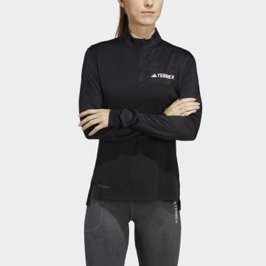 Women Outdoor Black 테렉스 멀티 하프집 긴팔 티