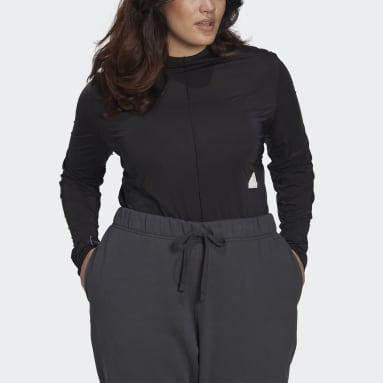 Women Sportswear Black Long Sleeve Tee (Plus Size)