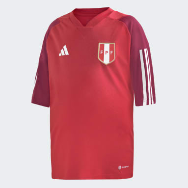 Camiseta de Perú inspirada en el fútbol retro, Rojo 