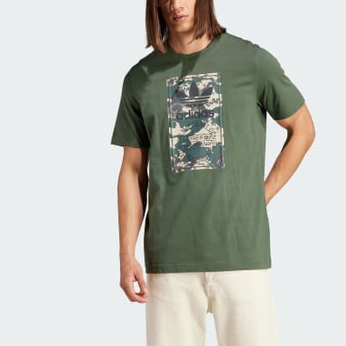 T-shirt Graphics Camo Tongue Label Verde Uomo Originals