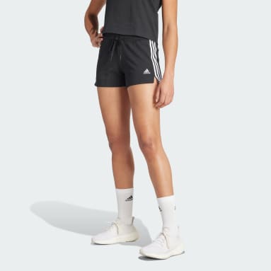 Frauen Sportswear Essentials Slim 3-Streifen Shorts Schwarz