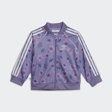 Kids originals Purple Floral Sweat Suit Set