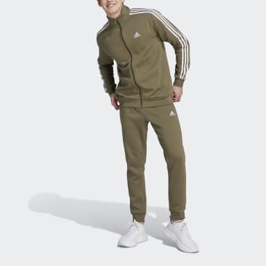 Men's Sportswear Green Basic 3-Stripes Fleece Track Suit