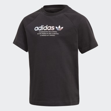 Camiseta Adicolor Estampada Negro Niño Originals