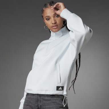 Women's Essentials Blue Future Icons Quarter-Zip Sweatshirt