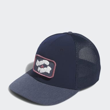 Men Golf Blue Two-in-One Golf Hat With Removable Patch
