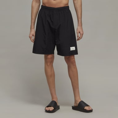 Men Y-3 Black Y-3 Mid-Length Swim Shorts