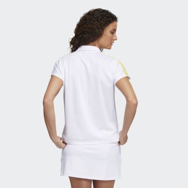 Women Golf White 3-Stripes Golf Polo Shirt