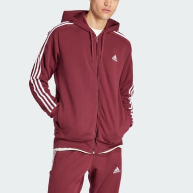 Muži Sportswear Purpurová Mikina Essentials French Terry 3-Stripes Full-Zip