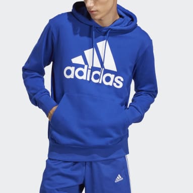 Mænd Sportswear Blå Essentials French Terry Big Logo hættetrøje