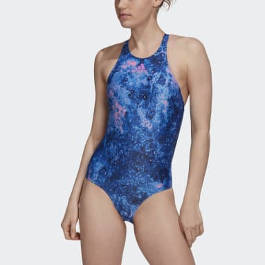 Frauen Schwimmen Melting Salt Badeanzug Blau
