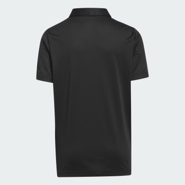 Youth 8-16 Years Golf Black Performance Short Sleeve Polo Shirt Kids