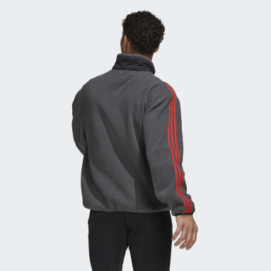 Men Football Grey FC Bayern Lifestyler Fleece Jacket