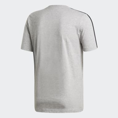 Camiseta 3 Rayas Essentials Gris Hombre Diseño Deportivo