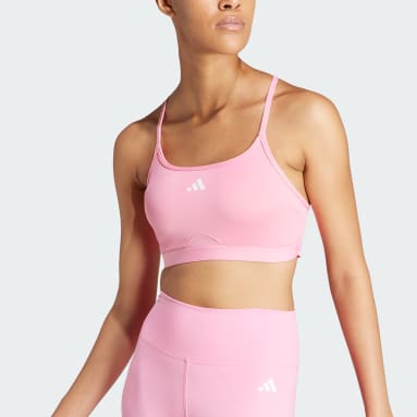 adidas Women's Stronger for It Crossback Sport Bra, True Pink/Grey