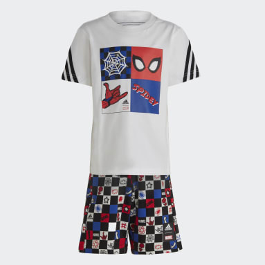Completo adidas x Marvel Spider-Man Tee Bianco Ragazzo Sportswear