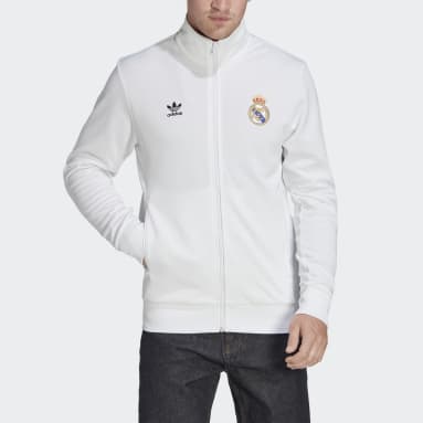 Muži Originals bílá Sportovní bunda Real Madrid Essentials Trefoil