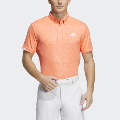 Men Golf Orange AEROREADY Deboss Polo Shirt