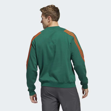 Men's Sportswear Green 3-Stripes Crew Sweatshirt
