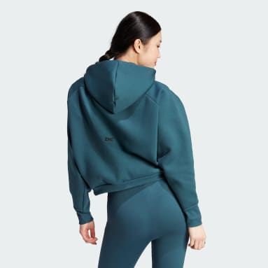 Moletom com Capuz adidas Z.N.E. Full-Zip Turquesa Mulher Sportswear