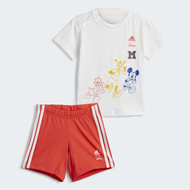 Completo adidas x Disney Mickey Mouse Tee and Shorts Bianco Bambini Sportswear