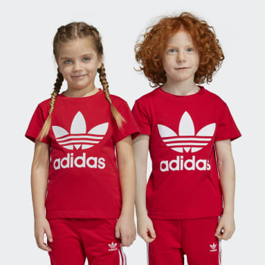 เด็ก Originals สีแดง เสื้อยืด Adicolor Trefoil