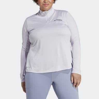 Terrex Multi Half-Zip Long Sleeve T-skjorte (store størrelser) Lilla