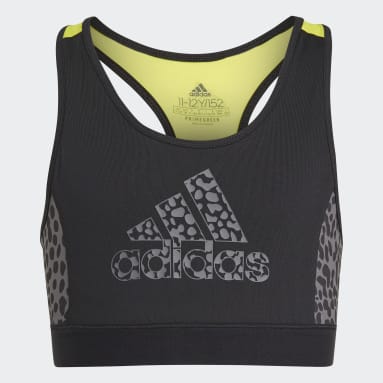 Girls Gym & Training Black adidas Designed To Move Leopard Bra Top