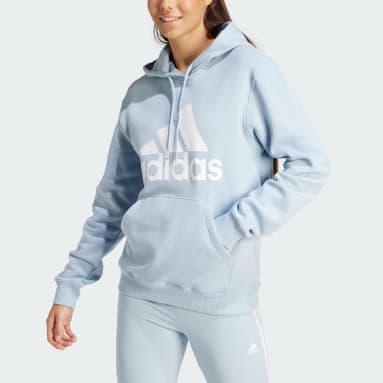 Women Sportswear Blue Essentials Big Logo Regular Fleece Hoodie