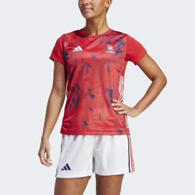 Frankrike Handball T-skjorte Rød