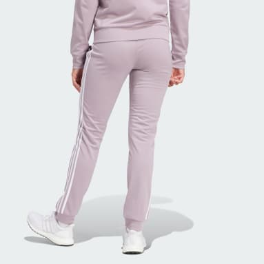 Women's Sportswear Purple Primegreen Essentials Warm-Up Slim Tapered 3-Stripes Track Pants