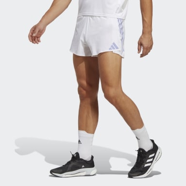 Men Running White Adizero Split Shorts