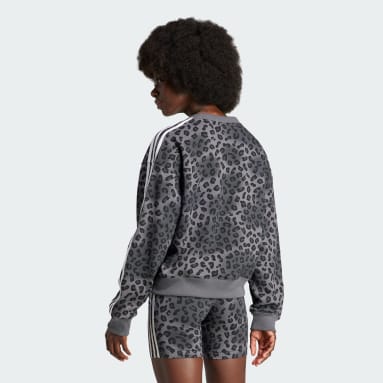 adidas Originals all over leopard print legging shorts in brown