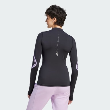 Women adidas by Stella McCartney Black adidas by Stella McCartney TruePace High-Neck Long Sleeve Tee