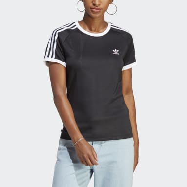 Frauen Originals adicolor Classics Slim 3-Streifen T-Shirt Schwarz