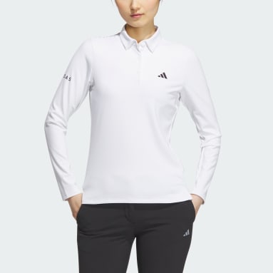Women Golf White AEROREADY Big Badge of Sport Long Sleeve Polo Shirt