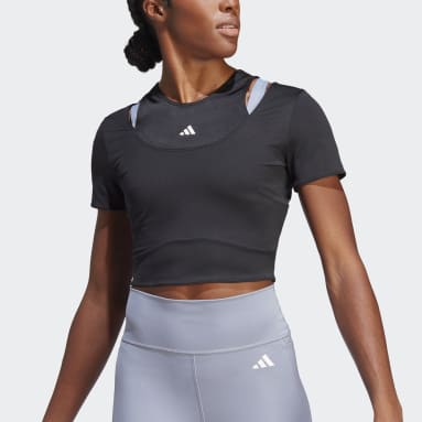 Remera Corta de Entrenamiento HIIT AEROREADY Negro Mujer Training