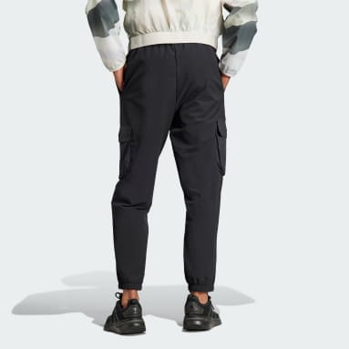 Adidas Windbreaker Track Pants Men L Black White 32 Woven ClimaProof Lined