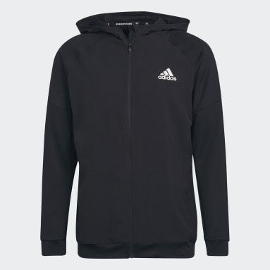 Polera con Capucha de Entrenamiento Cierre Frontal Negro Hombre Training