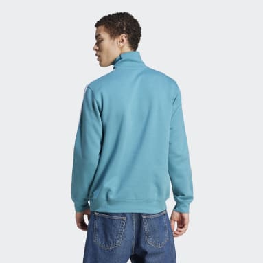 Männer Originals adicolor Classics 3-Streifen Half-Zip Sweatshirt Türkis