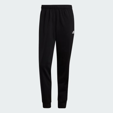 Muži Sportswear čierna Tepláky Primegreen Essentials Warm-Up Tapered 3-Stripes