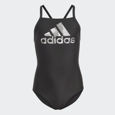 Mädchen Sportswear Big Logo Badeanzug Schwarz