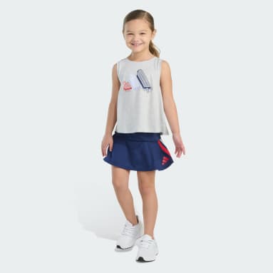 adidas Two-Piece Waist Heather Tank & 3-Stripes Skort Set