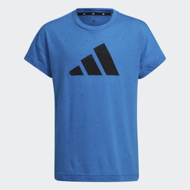 Mädchen Sportswear Future Icons 3-Streifen Loose Cotton T-Shirt Blau