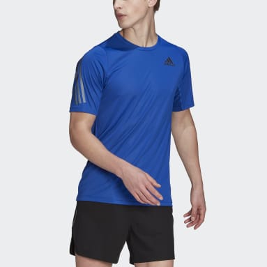 Männer Running Run Icon T-Shirt Blau